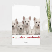 Wensen van Kerstmis van Westie de Prachtige - pas Feestdagen Kaart (Achterkant)