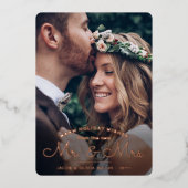 Wensen van nieuwe meneer en mevrouw - Passen getro Folie Feestdagenkaart (Voorkant)