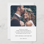 Wensen van nieuwe meneer en mevrouw - twee trouwfo feestdagenkaart (Achterkant)