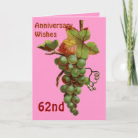 Wensen voor 62ste jubileum, aanpasbaar