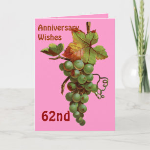 Wensen voor 62ste jubileum, aanpasbaar kaart
