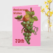 Wensen voor 70-jarig jubileum, aanpasbaar kaart (Gele Bloem)