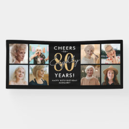Wensen voor 80 jaar gouden foto verjaardagsbanner spandoek