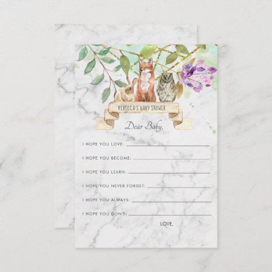 Wensen voor Baby Advies Kaart | Elegant bos (Voorkant / Achterkant)