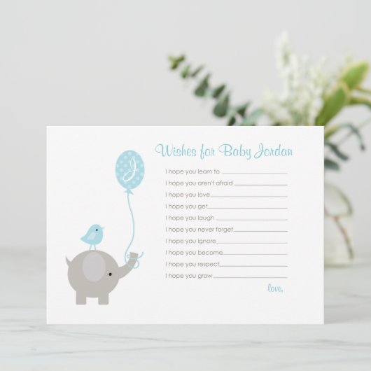 Wensen voor Baby Advies Kaarten (Elephant Boys) (Staand voorkant)