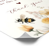 Wensen voor Baby Baby shower Bee Wildflower Floral Poster (Hoek)