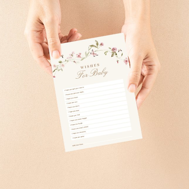 Wensen voor Baby Baby shower Game Bunny Pink Flora (Creator heeft geüpload)