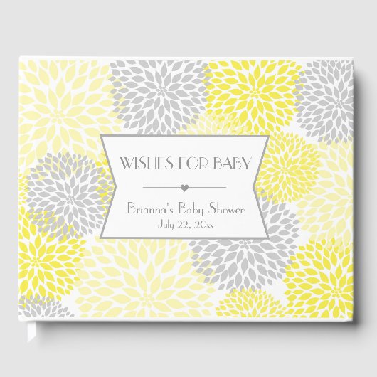 Wensen voor Baby, Baby shower gastenboek, geel Gastenboek (Voorkant)