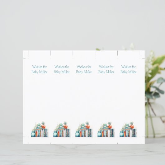 Wensen voor Baby, Baby shower Keepsake, Bladwijzer (Staand voorkant)