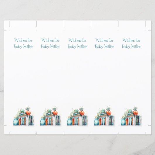 Wensen voor Baby, Baby shower Keepsake, Bladwijzer (Voorkant)