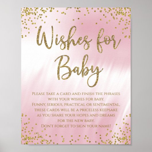 Wensen voor baby baby shower spel poster (Voorkant)