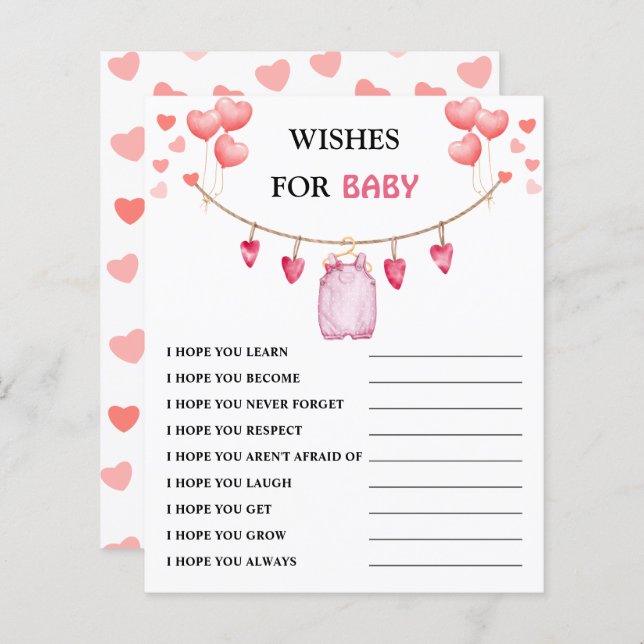 Wensen voor Baby | Baby shower van Valentijns (Voorkant / Achterkant)