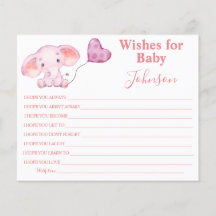 Wensen voor baby | Babyolifant | Baby Shower Kaart