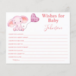 Wensen voor baby   Babyolifant   Baby Shower Kaart