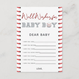 Wensen voor Baby Baseball Baby shower Informatiekaartje