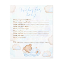 Wensen voor Baby Beer Blue Baby shower spel