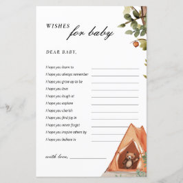 Wensen voor Baby Beer Camper Baby shower Game