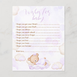 Wensen voor Baby Beer Paarse Baby shower spel