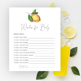 Wensen voor baby bij citroen baby shower