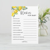 Wensen voor baby bij lemon baby shower kaart (Staand voorkant)