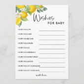 Wensen voor baby bij lemon baby shower kaart (Voorkant)