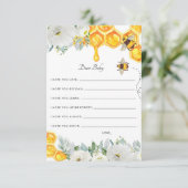 Wensen voor Baby | Bloemen honingraat hommel Informatiekaartje (Staand voorkant)