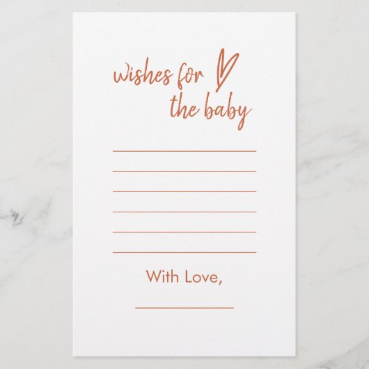 Wensen voor Baby Boho Modern Heart Terracotta (Voorkant)