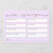 Wensen voor baby boho moeders zegen baby shower advieskaart (Achterkant)