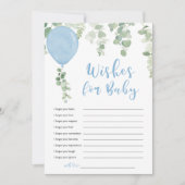 Wensen voor Baby boy blauwe ballonnen Kaart (Voorkant)