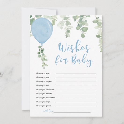 Wensen voor Baby boy blauwe ballonnen Kaart (Voorkant)