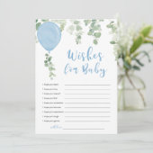 Wensen voor Baby boy blauwe ballonnen Kaart (Staand voorkant)