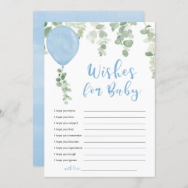 Wensen voor Baby boy blauwe ballonnen Kaart