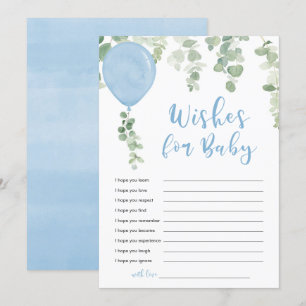 Wensen voor Baby boy blauwe ballonnen Kaart
