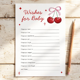 Wensen voor Baby Cherry on Top Baby Shower Spel