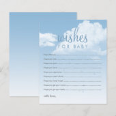 Wensen voor Baby Clouds Baby Shower Advieskaarten (Voorkant / Achterkant)