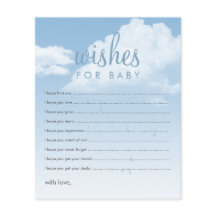 Wensen voor Baby Clouds Baby Shower Advieskaarten