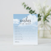 Wensen voor Baby Clouds Baby Shower Advieskaarten (Staand voorkant)