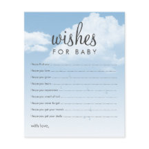 Wensen voor Baby Clouds Baby Shower Advieskaarten
