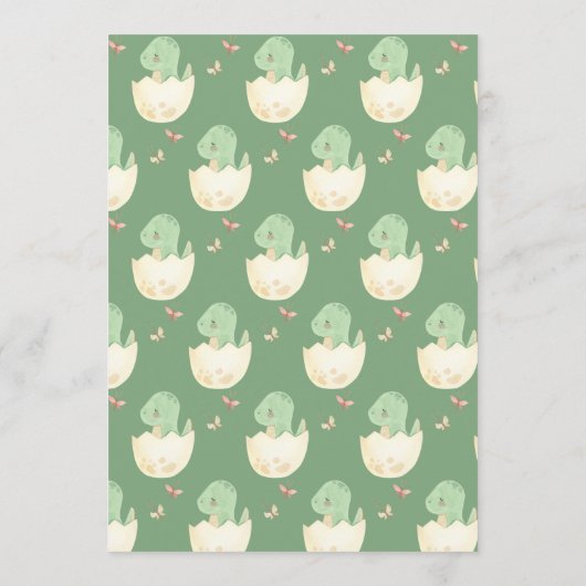 Wensen voor Baby Dinosaur Gender Neutral Shower Advieskaart (Achterkant)