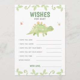 Wensen voor Baby Dinosaur Gender Neutral Shower Advieskaart
