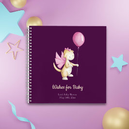 Wensen voor Baby Dragon Girl Baby shower Guest Boo Notitieboek