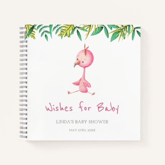 Wensen voor Baby Flamingo Baby shower Notitieboek (Voorkant)