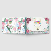 Wensen voor Baby | Floral Llama Baby shower Gastenboek (Volledig)