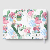 Wensen voor Baby | Floral Llama Baby shower Gastenboek (Achterkant)