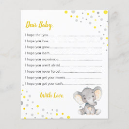 Wensen voor Baby Geel Grijs Stip Olifant Shower