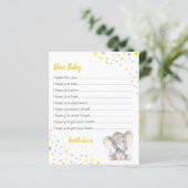 Wensen voor Baby Gele Grijze Stip Olifant Shower (Staand voorkant)