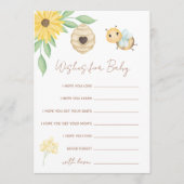 Wensen voor Baby Gender Neutral Bumblebee Shower Advieskaart (Voorkant)