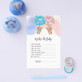 Wensen voor baby geslacht onthulling spel flyer (Enkel)