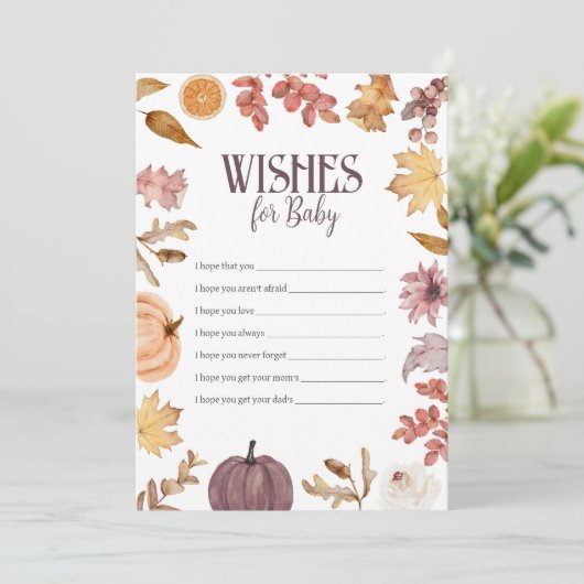 Wensen voor Baby, Herfst Baby Wensen Kaart (Staand voorkant)