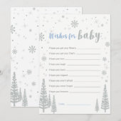 Wensen voor Baby Kaart, Blue Boy Baby shower Game Kaart (Voorkant / Achterkant)